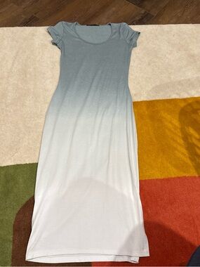 Saint Grace Light Blue to White Ombre Maxi Dress